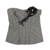 Blanco Plaid Top (S)