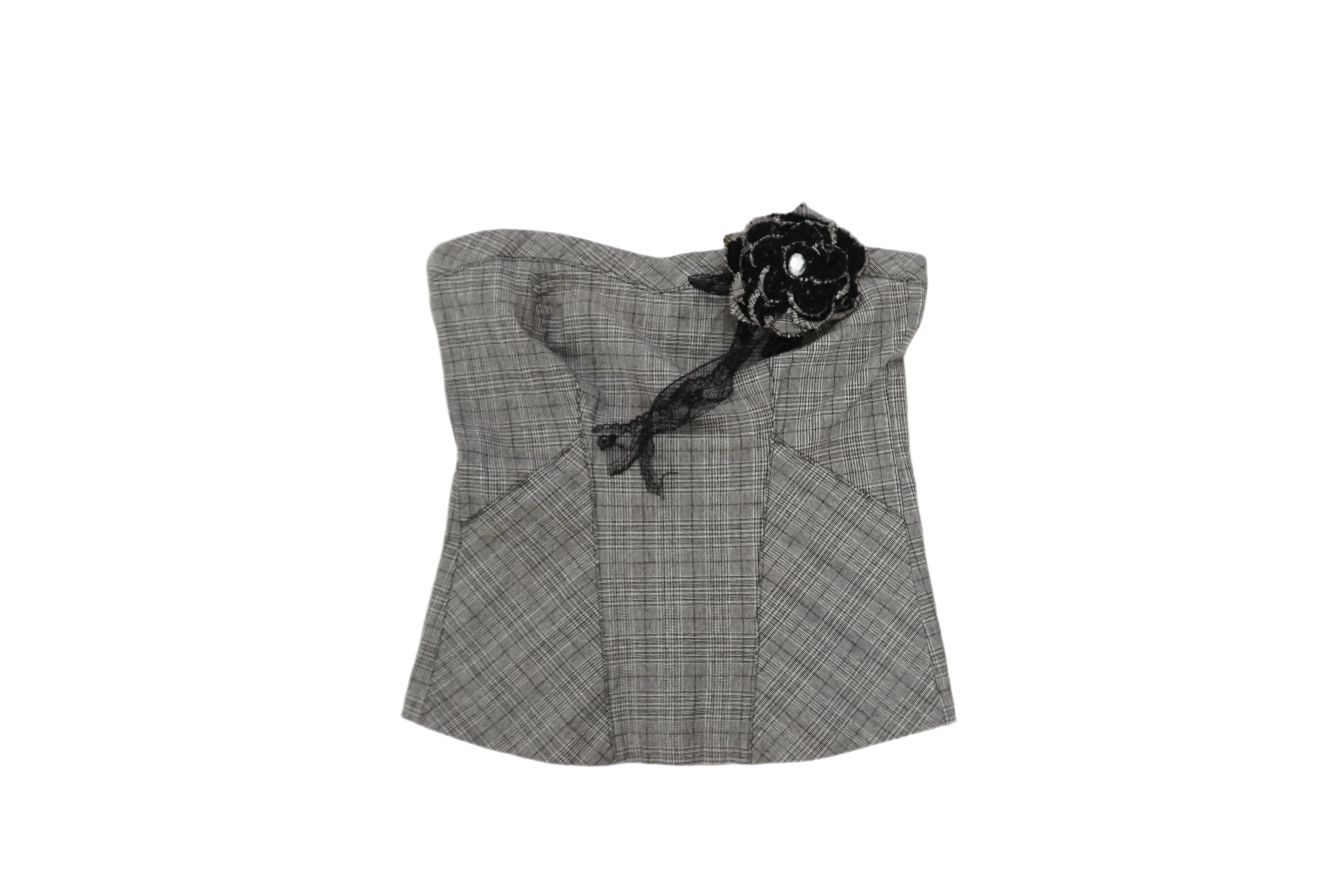 Blanco Plaid Top (S)