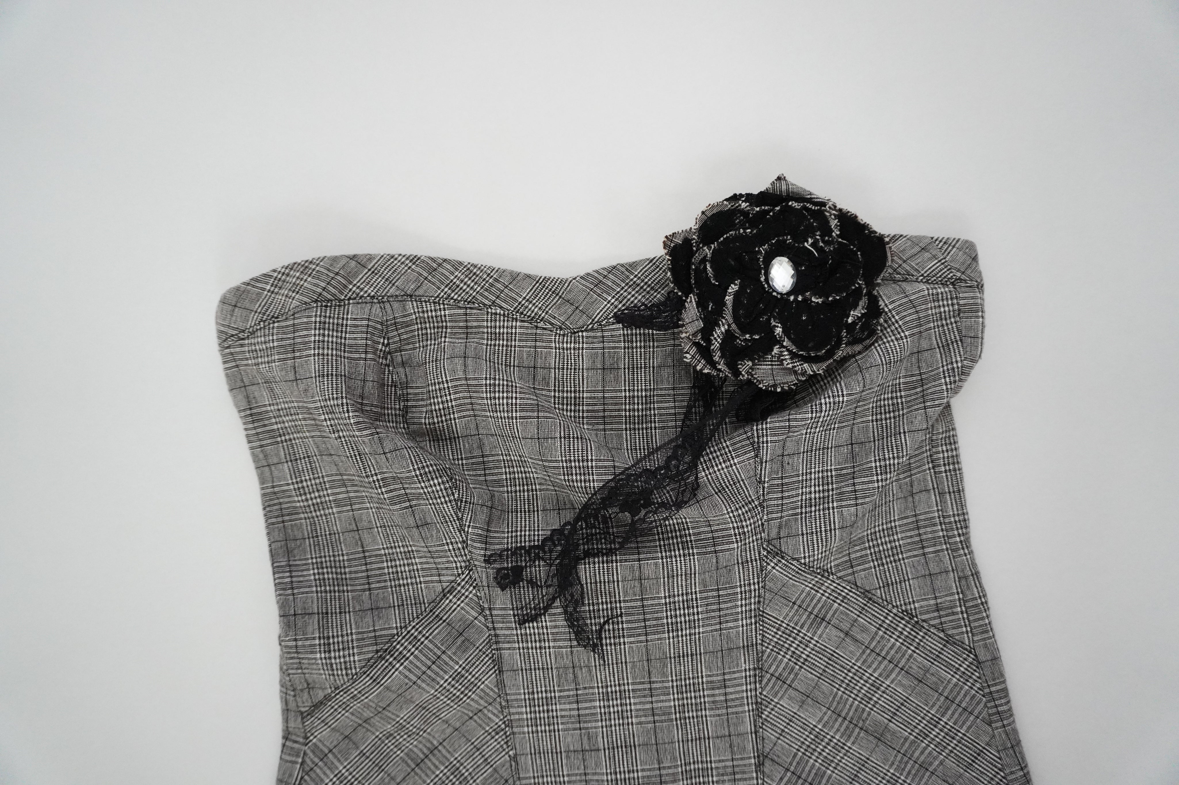 Blanco Plaid Top (S)