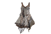 Patchwork Asymmetric Midi Dress (S)