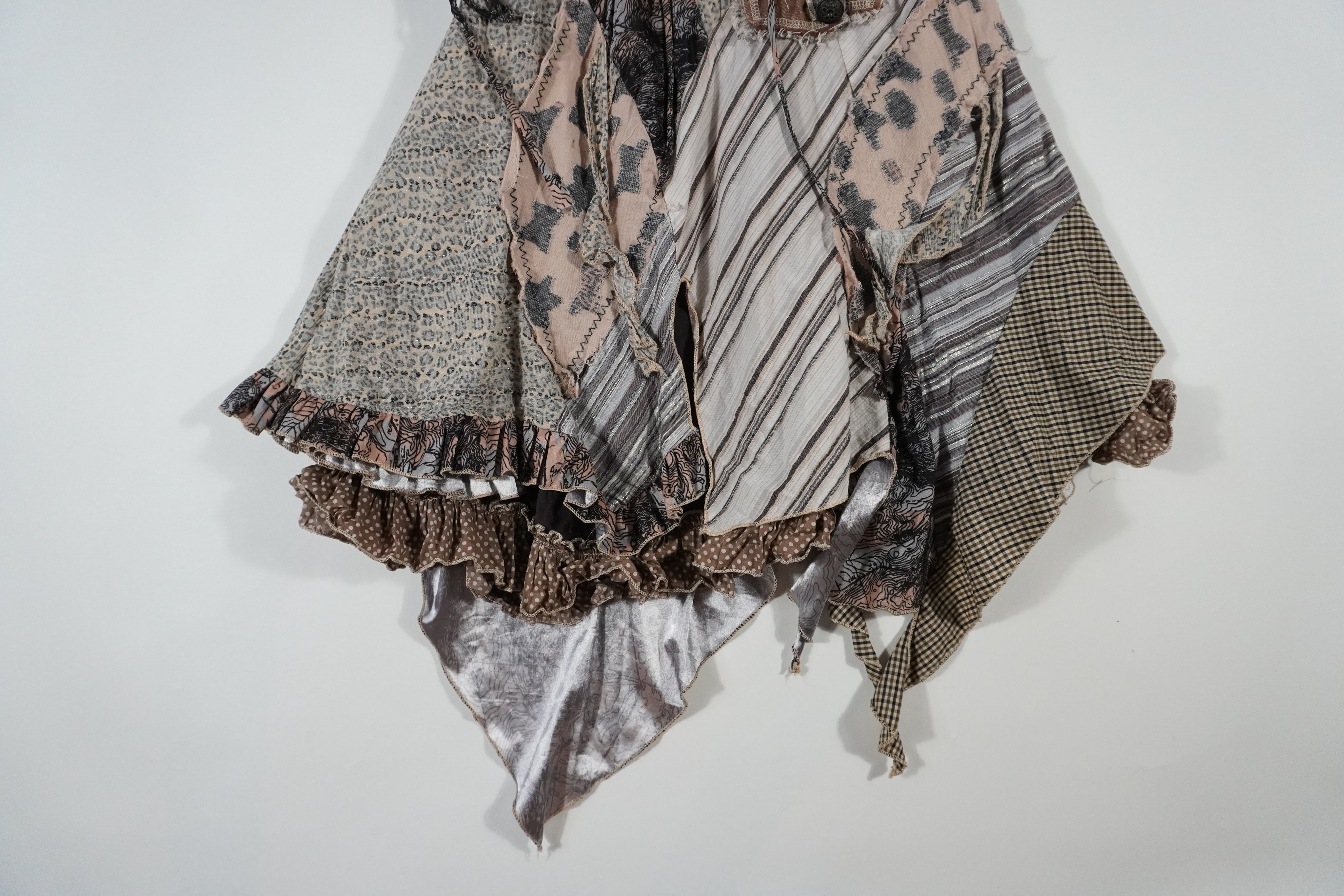 Patchwork Asymmetric Midi Dress (S)