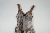 Patchwork Asymmetric Midi Dress (S)