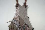 Patchwork Asymmetric Midi Dress (S)