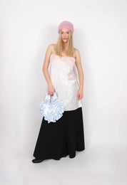 Champagne & Cream Satin Slip Mini Dress (M)