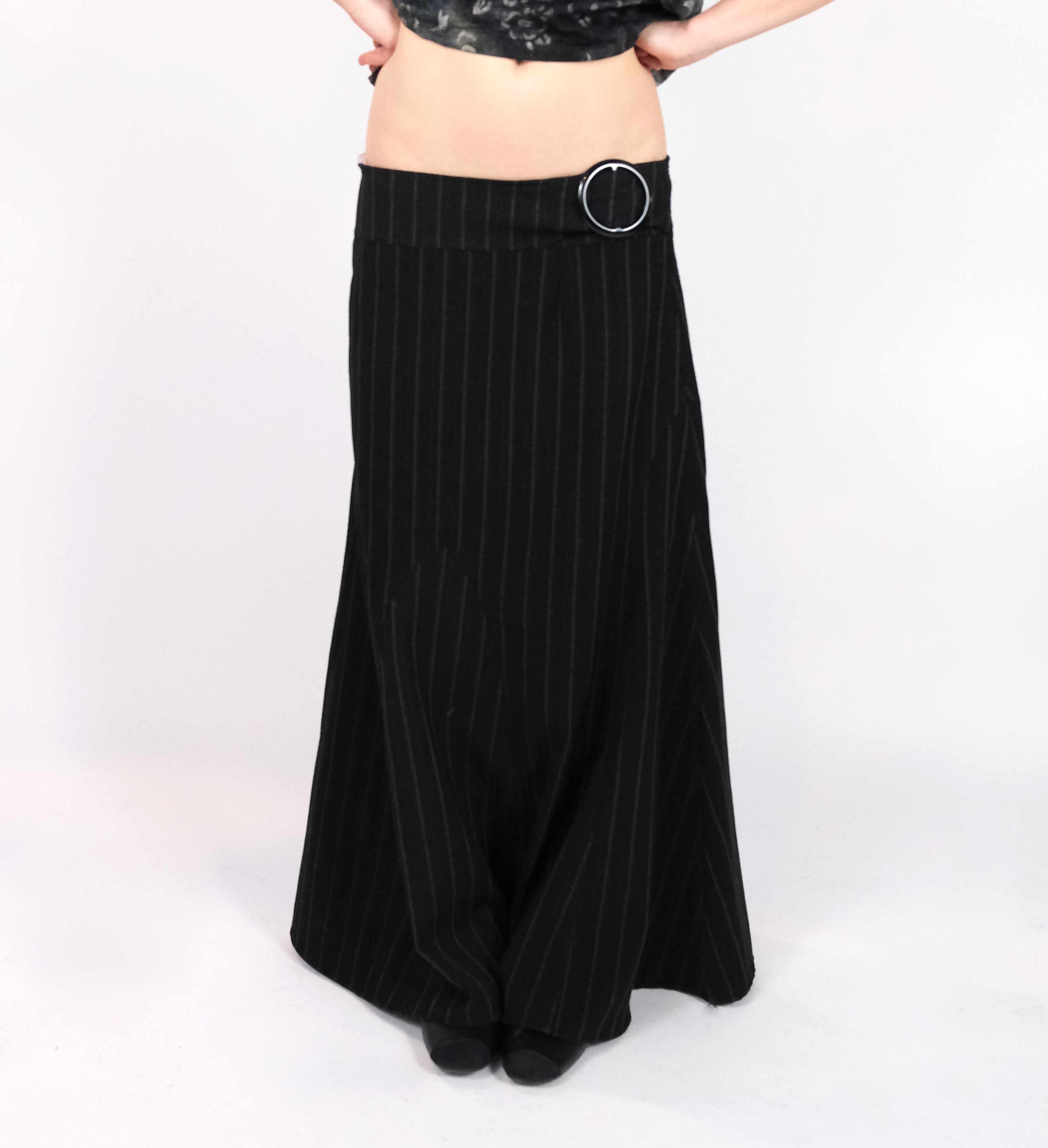 Noir Pinstripe Maxi Skirt (Small)
