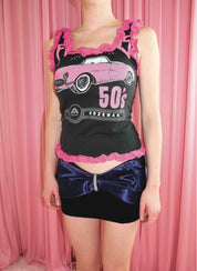 Vintage Car Ruffled Tank (XS)