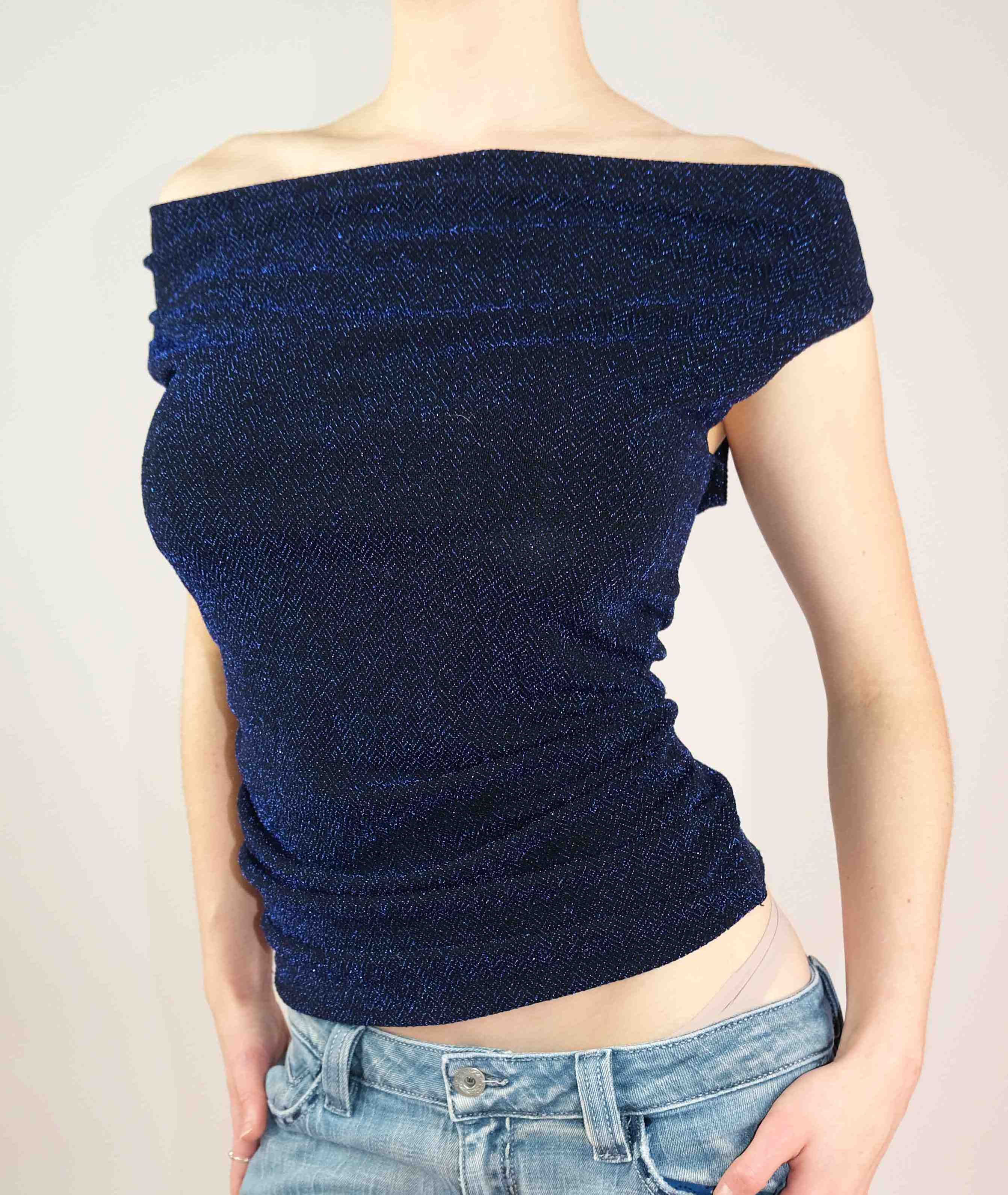 Midnight Shimmer Off-shoulder Tank