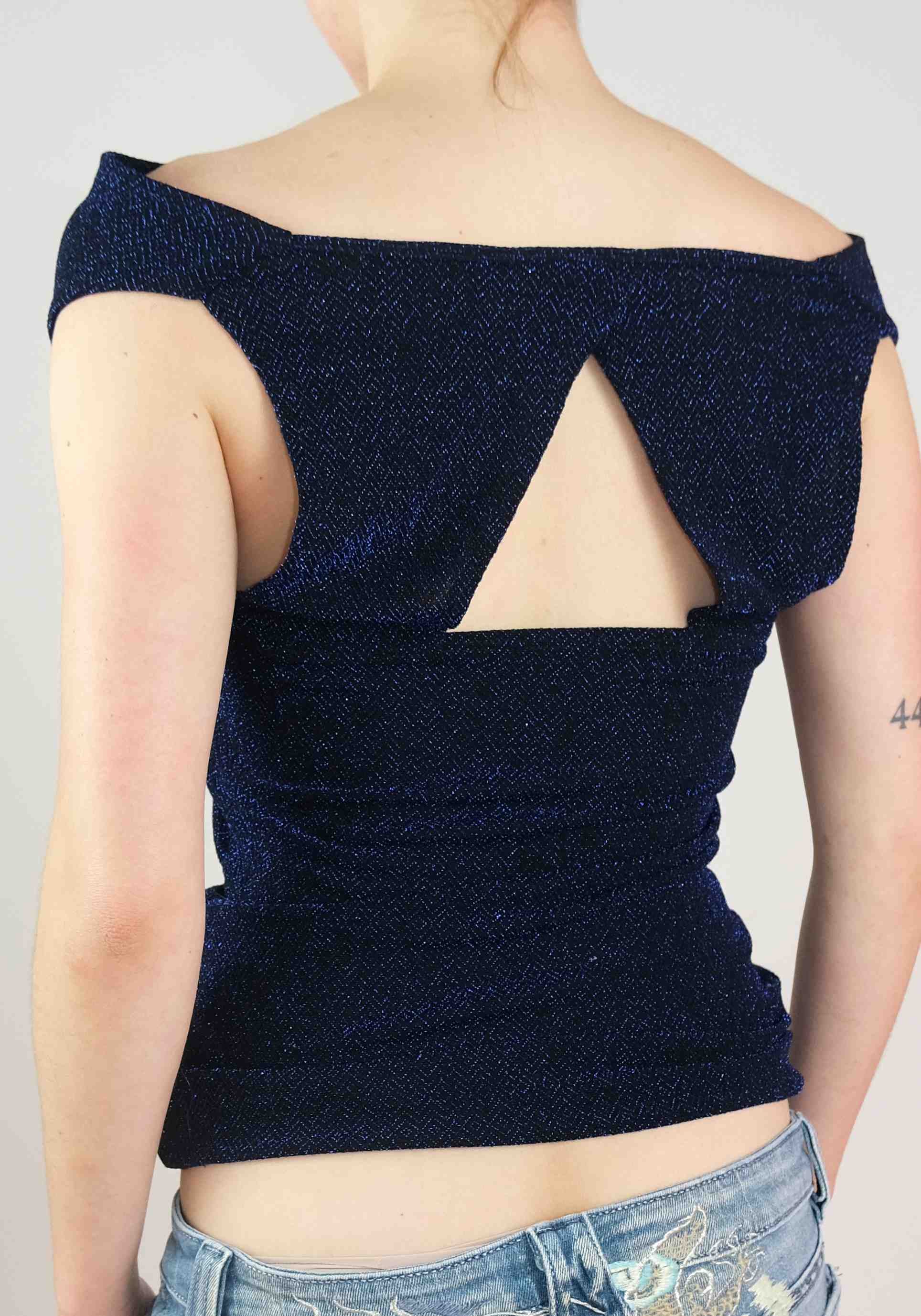 Midnight Shimmer Off-shoulder Tank