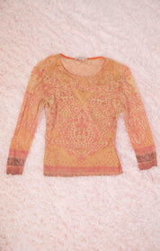 Citrus Sunset Mesh Long Sleeve (XS)