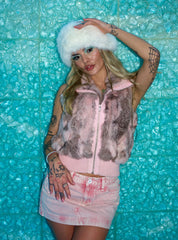 Genuine Fur Pink Vest (XS/S)