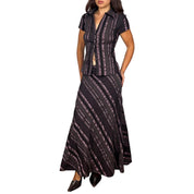 Y2K Pinstripe Maxi Skirt Set (L)