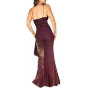 90s Burgundy Iridescent Shimmer Gown (S)