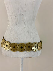 Gold leather waist belt