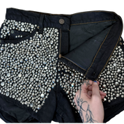 Michael Morrison Studded Denim Shorts (XS)