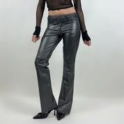 Caché Silver Leather Pants (S)