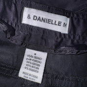 2000s Black Satin Cargo Capris (S/M)