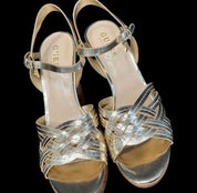 Guess Gold Platform Wedge Sandals (8)