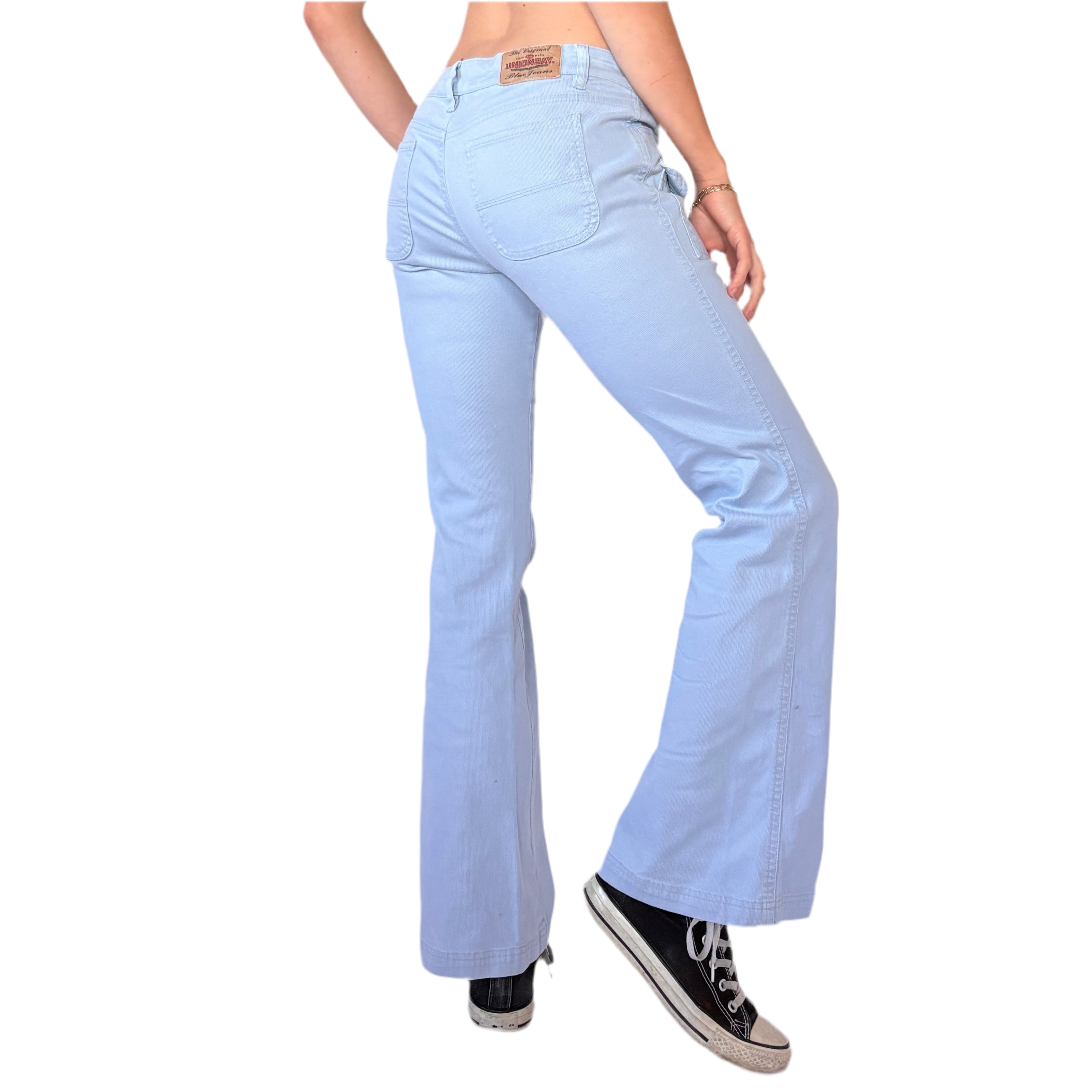 Y2K Baby Blue Low Rise Flares (XS/S)