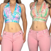70s Vintage Reversible Halter Top (S/M)