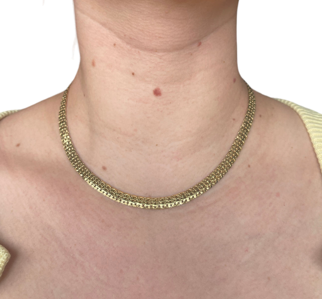 Vintage Slinky Woven Gold Flat Chain, 12k Gold Filled