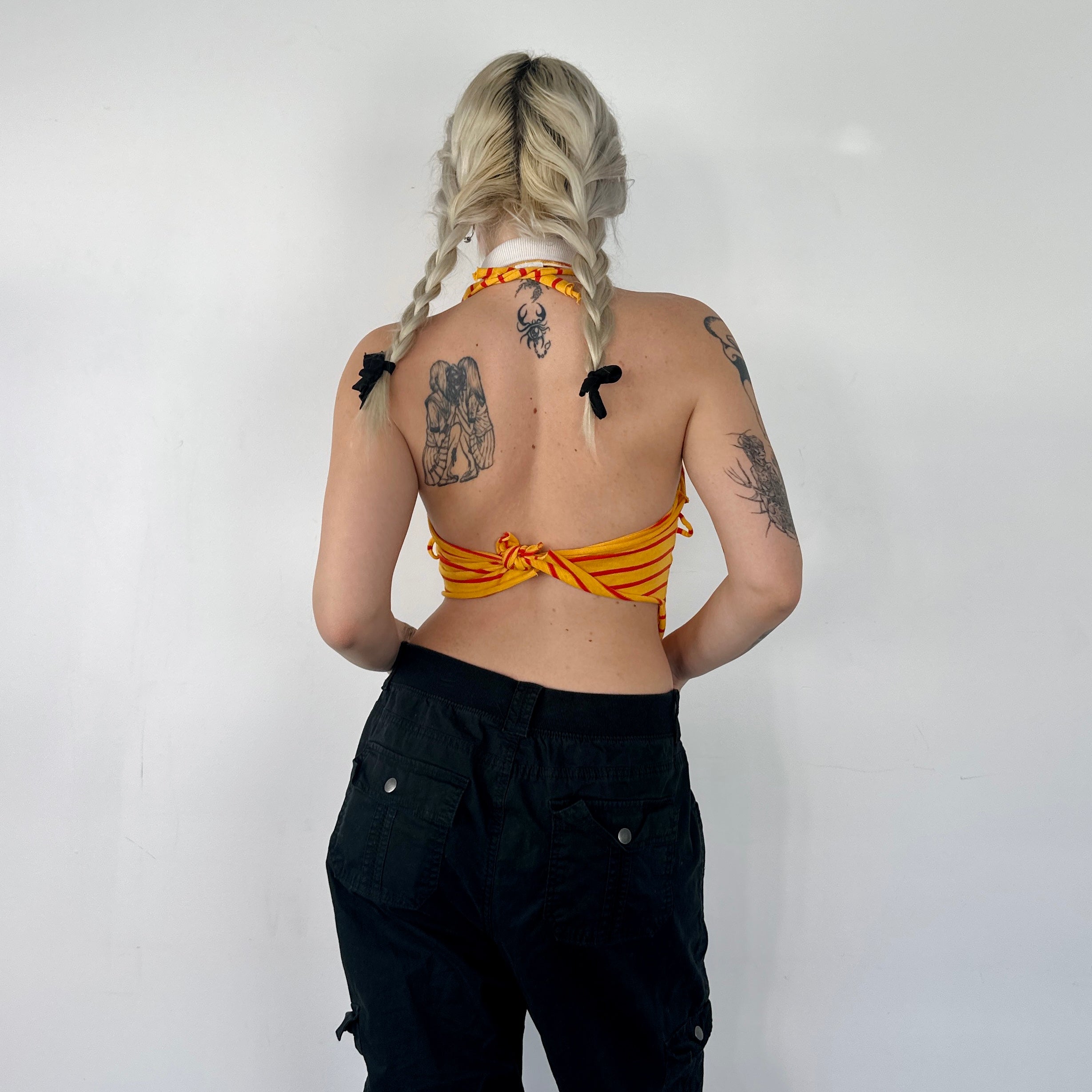 Vintage Striped Polo Halter Top (XS)