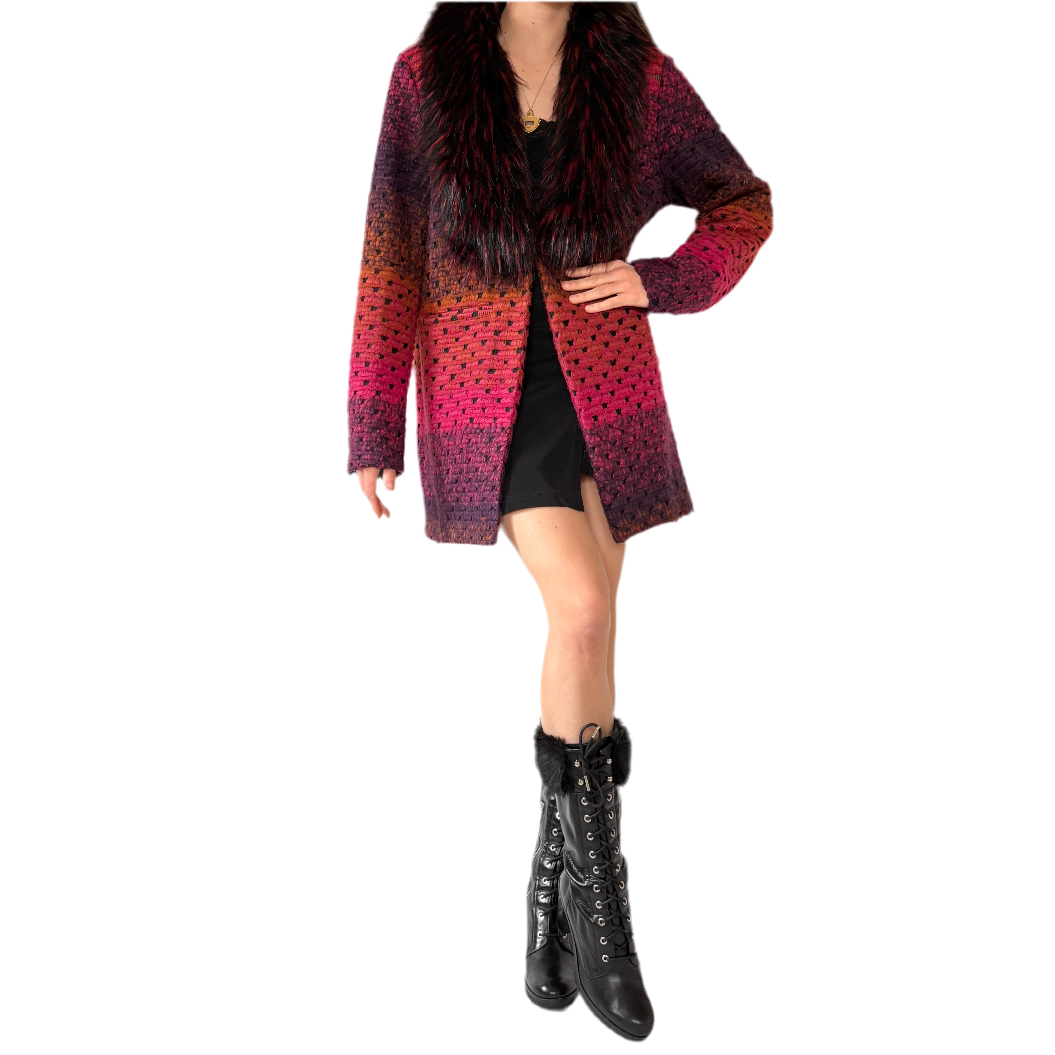 2000s Funky Faux Fur Jacket (M)