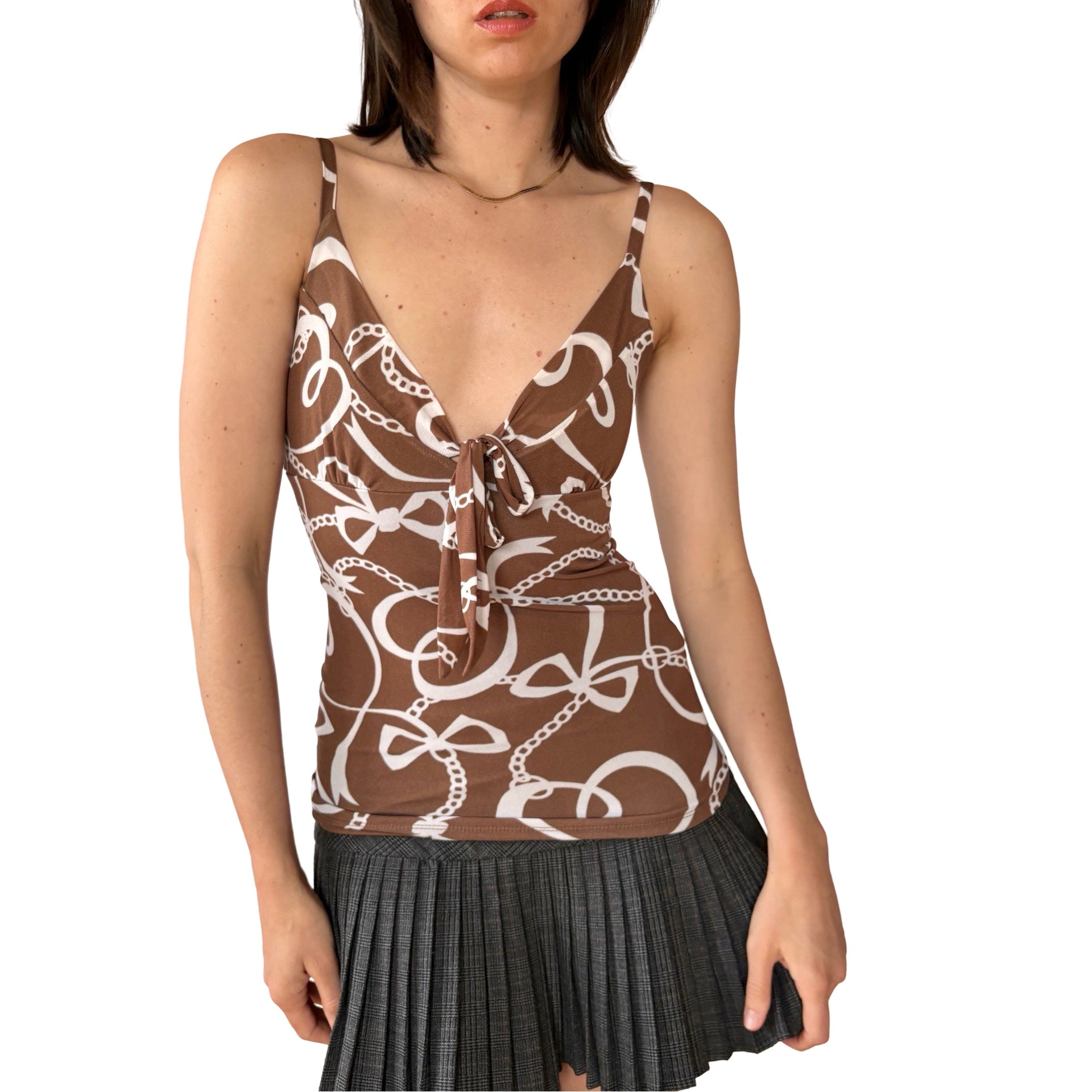 Y2K Mesh Ribbon Tank (S)