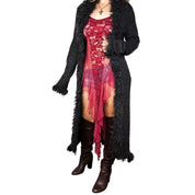 Burgundy Cascading Ruffle Lace & Mesh Slip Dress (S/M)