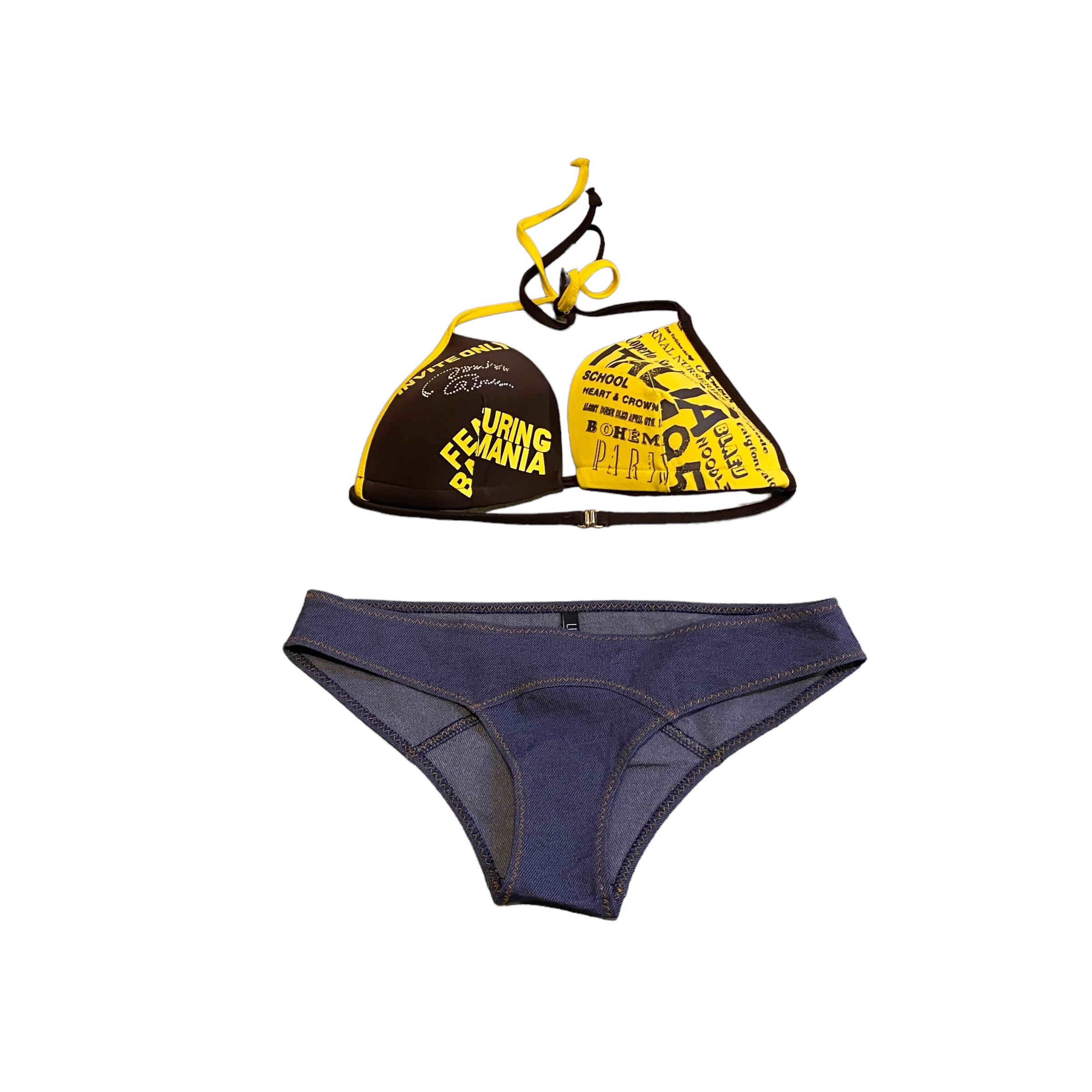 Vintage Y2K Italian Monogram Bikini Set (S/M)