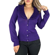 Early 2000s Violet Faux Fur Cardigan (L)