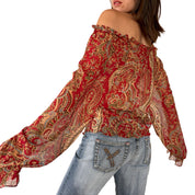 Y2K Paisley Blouse (M/L)