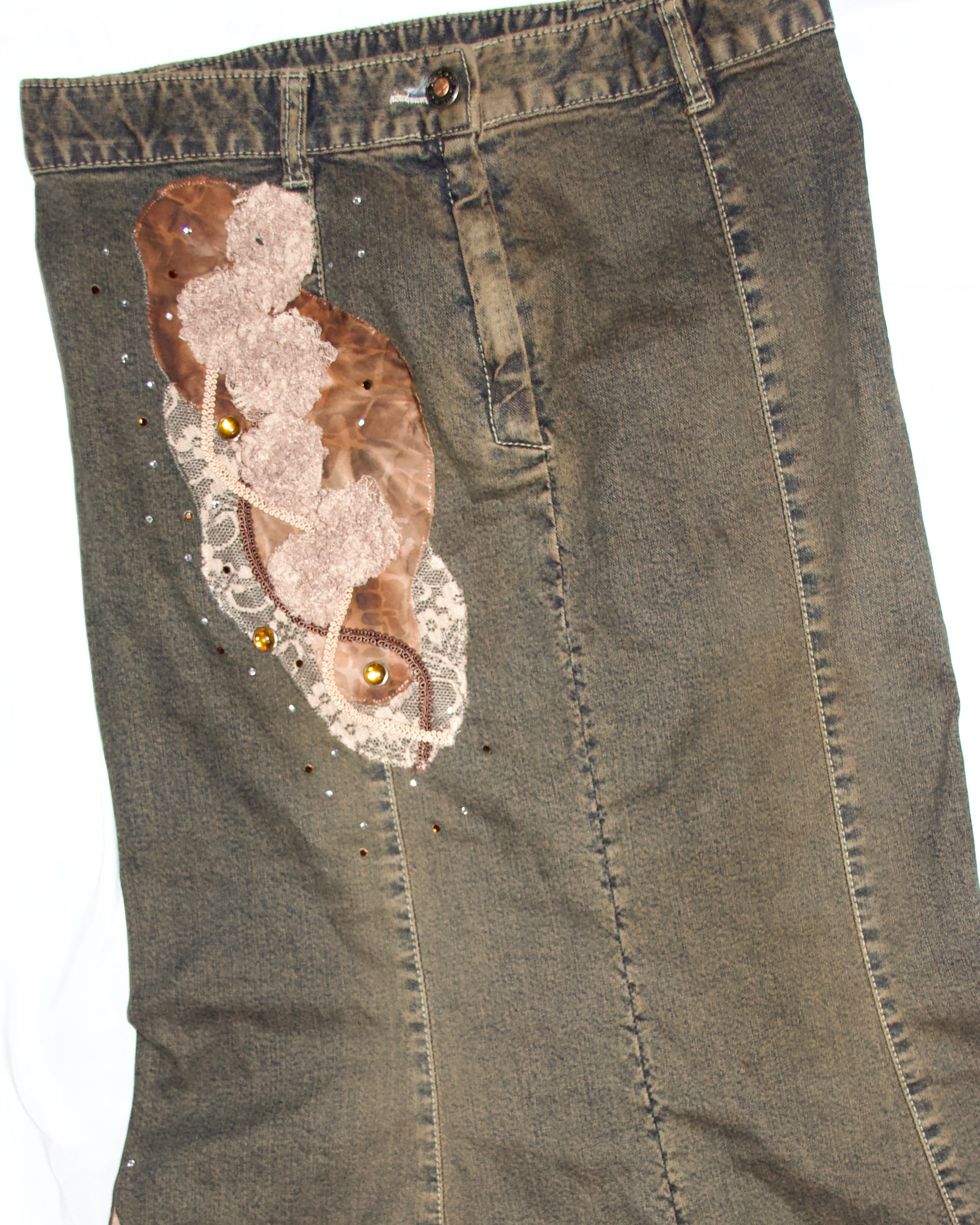 Denim Jeweled Fairy Skirt (S)