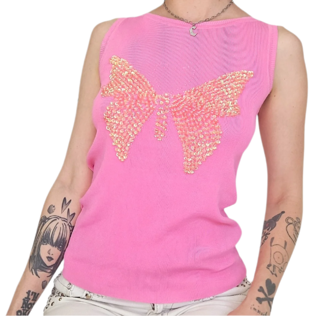 Sequin Butterfly Tank (S/M)