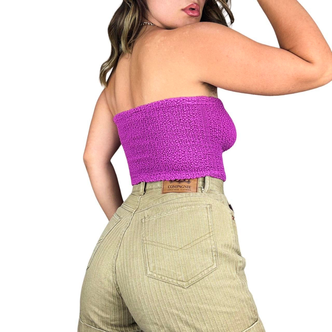 90s Orchid Scrunch Tube Top (S)