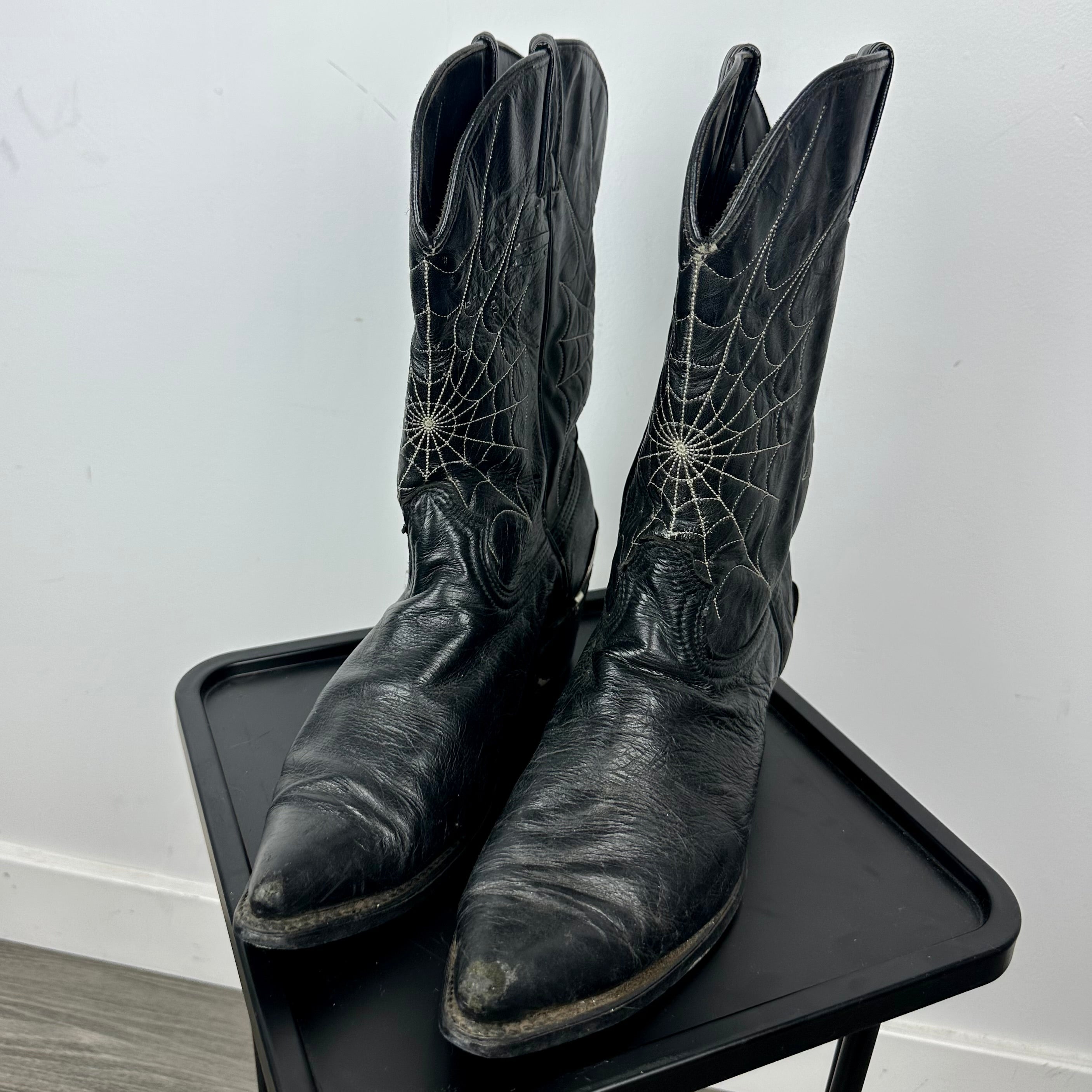 Spiderweb Leather Cowboy Boots (9.5)