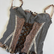 Italian Merino Wool Blend Lace Up Corset (S)