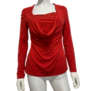 Vintage Y2K Draped Neck Longsleeve top (S/M)