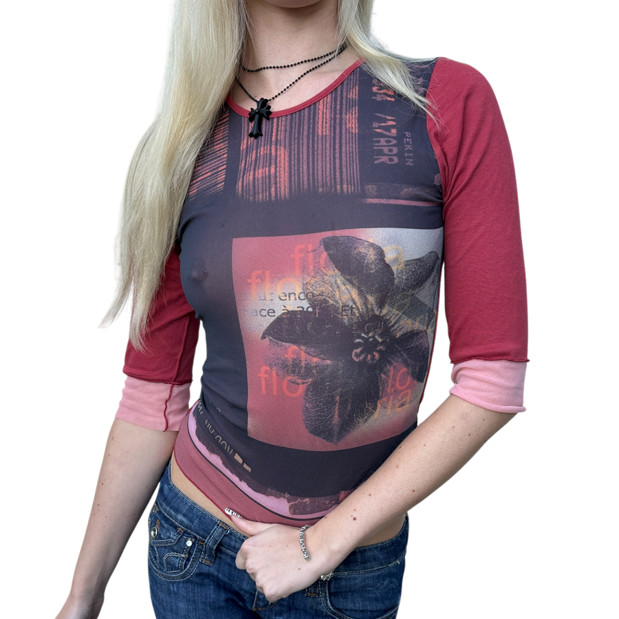 Vintage Cop Copine Graphic Print Longsleeve Top (S)