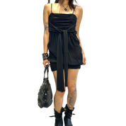 Vintage Designer Italian Avant Garde Black Mini Dress (S)