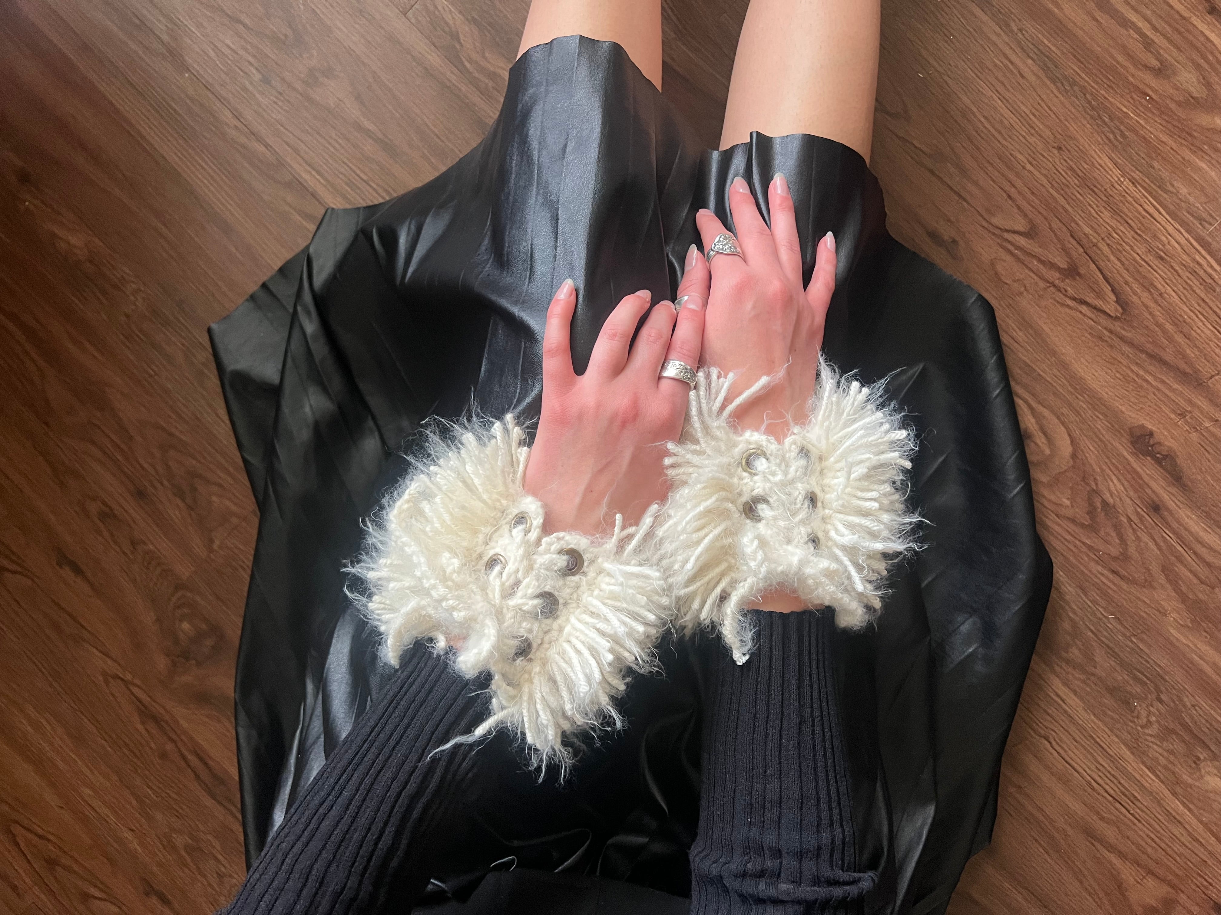 Lace-Up Fluffy Cuffs