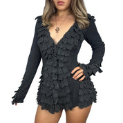 Early 2000s Grey Ruffle Cardigan (M)