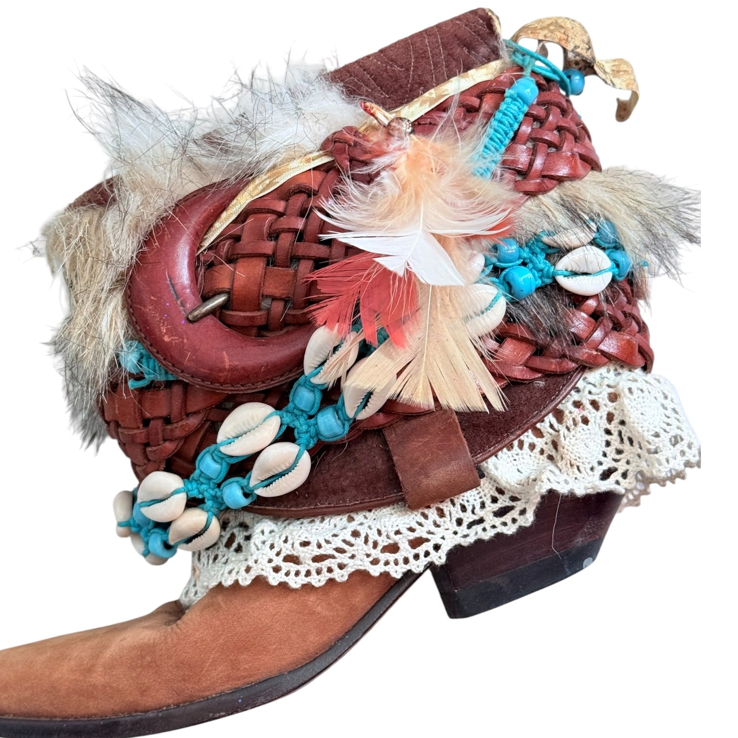 1 of 1 custom GUESS Marciano leather boho ankle boots (6/7)