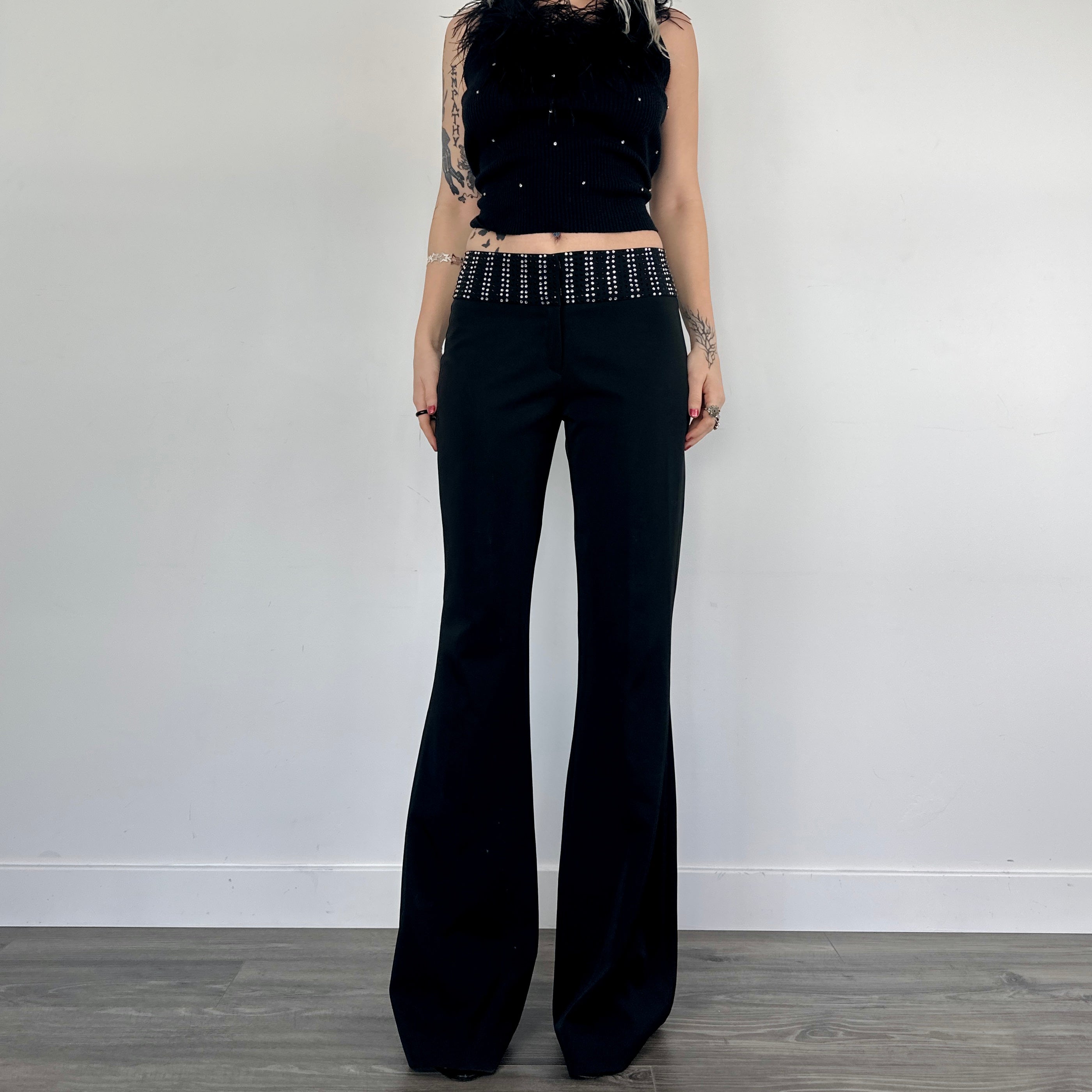 Vintage Crystal Flare Pants (S)