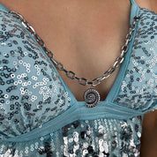 Aquamarine Sequin Halter Top (M)
