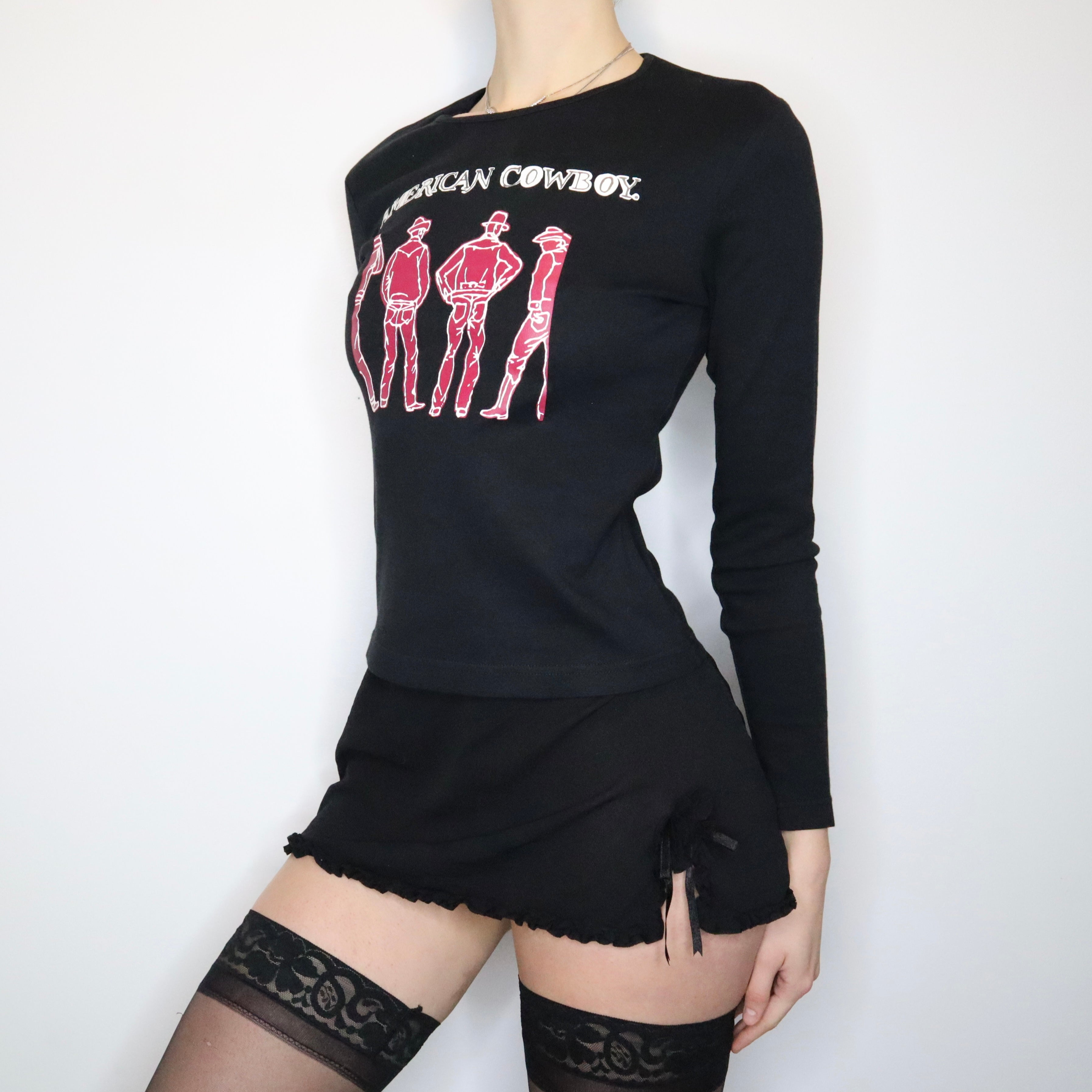 90s ESPRIT Cowboy Graphic Long Sleeve Tee (S/M)