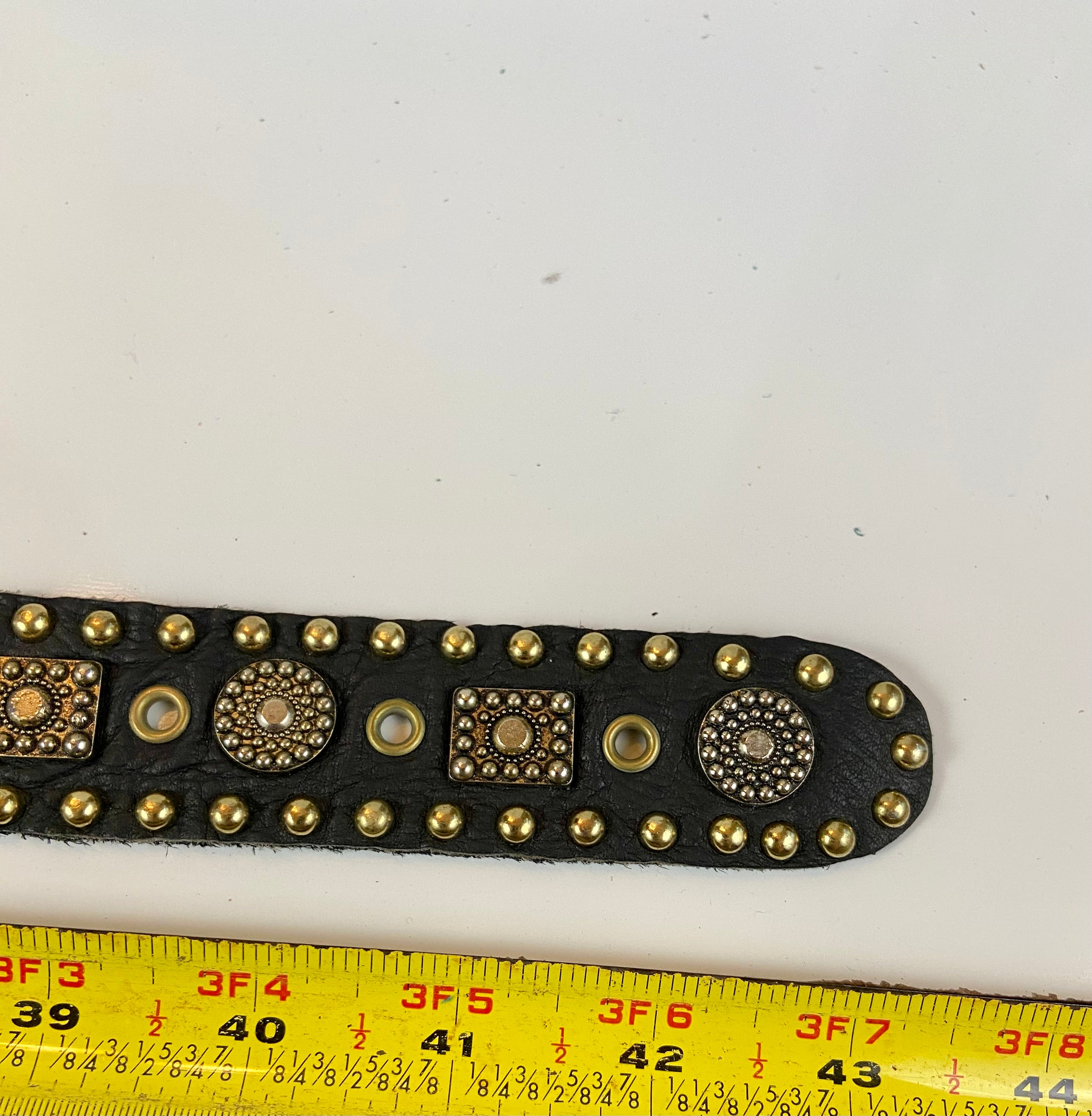 Black leather belt