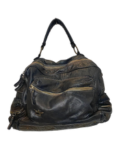 Vintage Italian Large Leather Hand Bag