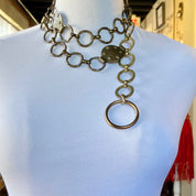 Bronze tone Circles Metal Chain Belt