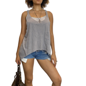 Vintage Indie Sleaze Striped Vest Top (S-M)