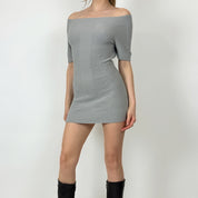 00's Grey Knit Mini Dress (S)